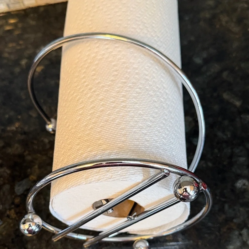Silver Stainless Steel Countertop Paper Towel Holder